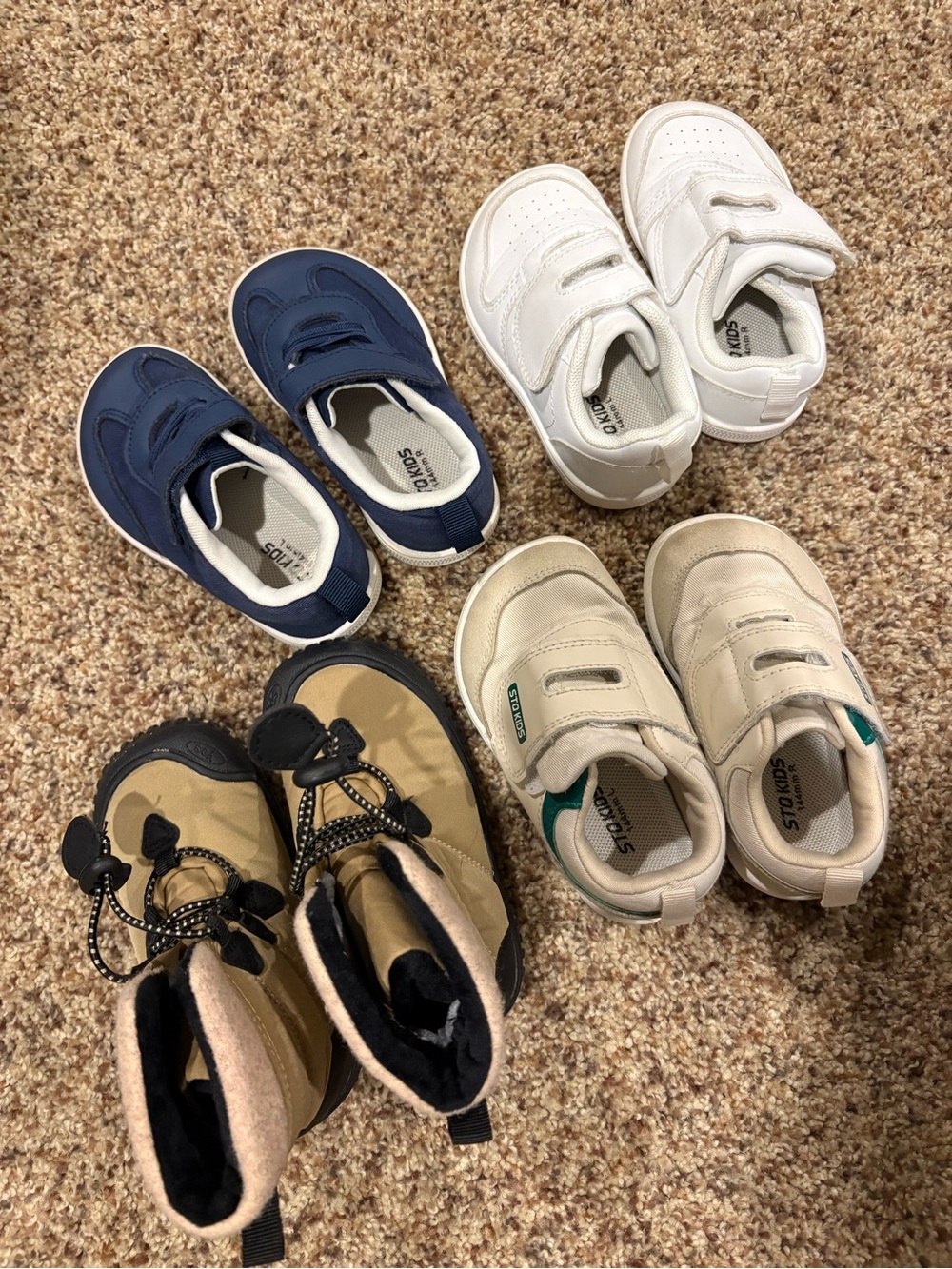 STQ Navy and White Toddler Sneakers - Velcro Pairs
